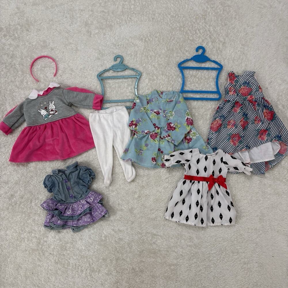 My Life As 18β Doll Clothes Lot 5 Dresses Tights Headband Hangers Outfits